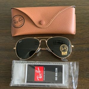 Authentic Rayban Aviator gold/black